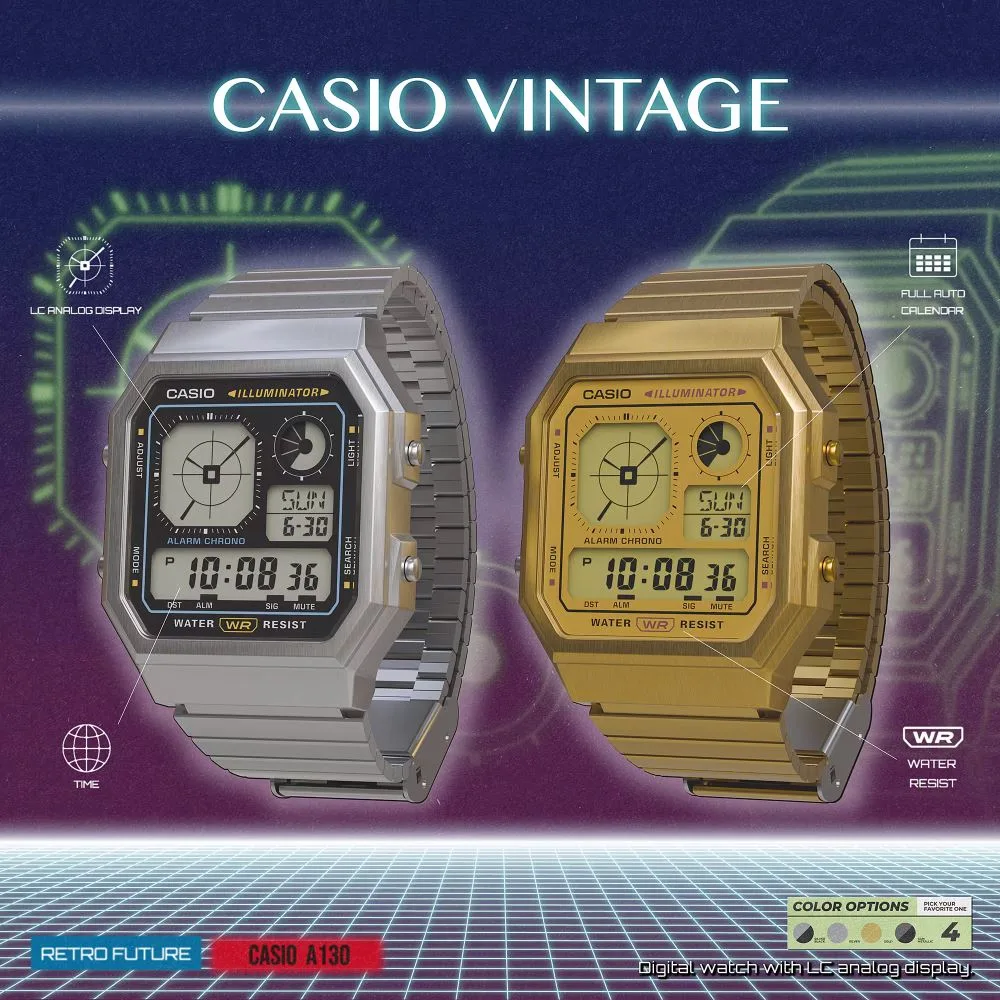 Casio Vintage A130WEG-9ADF Kol Saati 5 Casio Vintage A130WEG-9ADF Kol Saati - Görsel 3