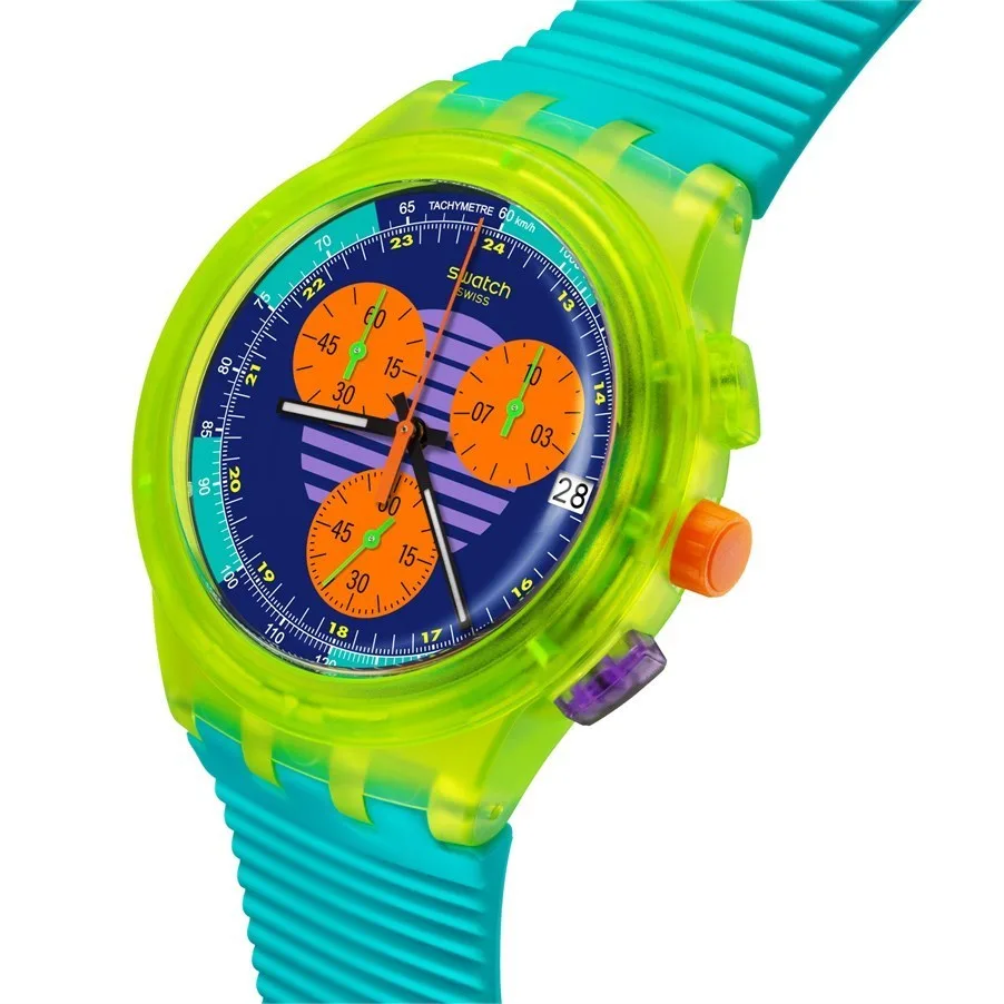 Swatch SUSJ404 Swatch Neon Wave Kol Saati 5 Swatch SUSJ404 Swatch Neon Wave Kol Saati - Görsel 3
